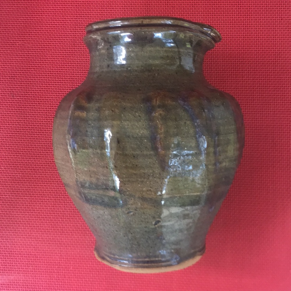 Pottery vase - Handmade (7” tall) Muted Green Glaze